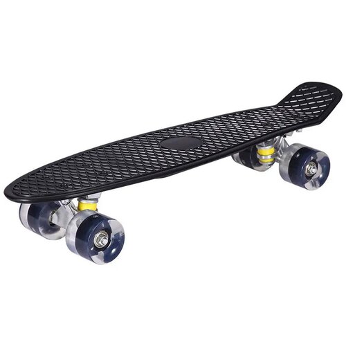 Skateboard Skejt z LED kolesi črn Slike