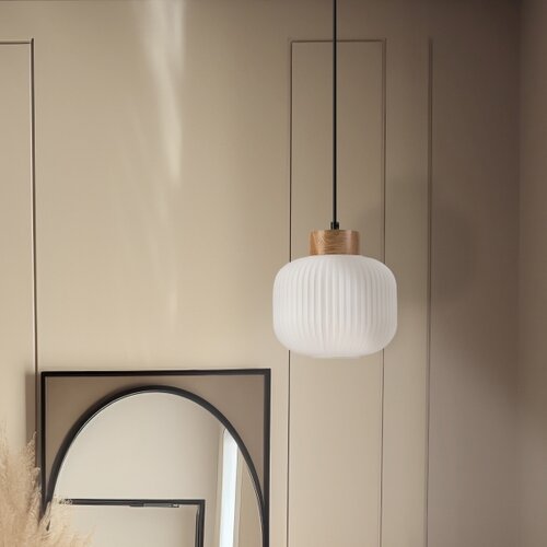  Viseći luster na sajli HARMONY 1xE27/15W/230V prečnik 20 cm bela/hrast Slike