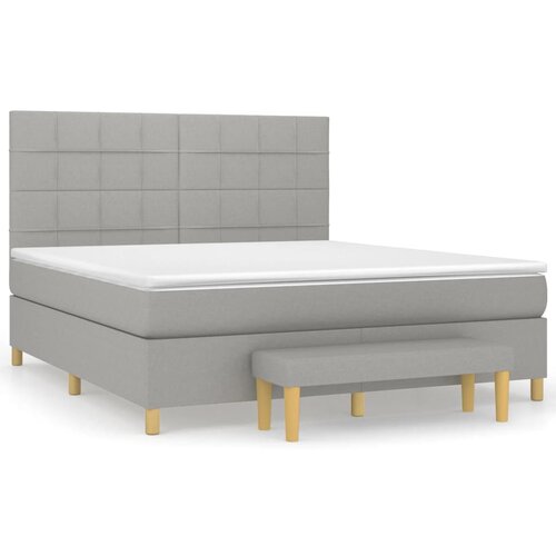 Maison Chic Box spring postelja - Vzmetna postelja z vzmetnico svetlo siva 160x200 cm žamet SL19521, (21894034) Cene