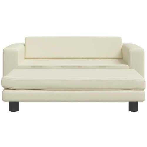  Krevet za pse s produžetkom krem 100 x 50 x 30 cm umjetna koža Slike