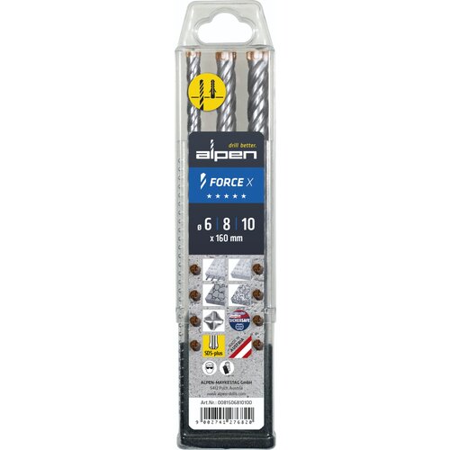 ALPEN-MAYKESTAG Alpen SDS+ FORCE X Box 3 tlg. 6- 8-10x160 Slike