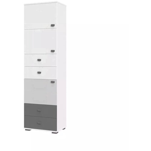Jela VITRINA ARC F8 (VE BARV)-Bela mat lak/perla siva mat lak/grafit mat lak Slike