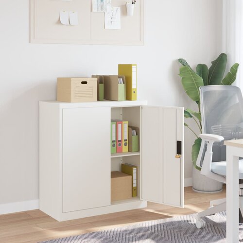 VidaXL Arhivska omara bela 79x40x90 cm jeklo Slike