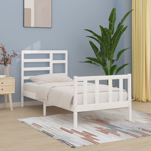 The Living Store Posteljni okvir bel iz borovine 100x200 cm - Posteljni Okvir, (21529788) Slike
