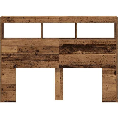  Ormarić za uzglavlje s LED svjetlima staro drvo 140x17x102 cm Slike