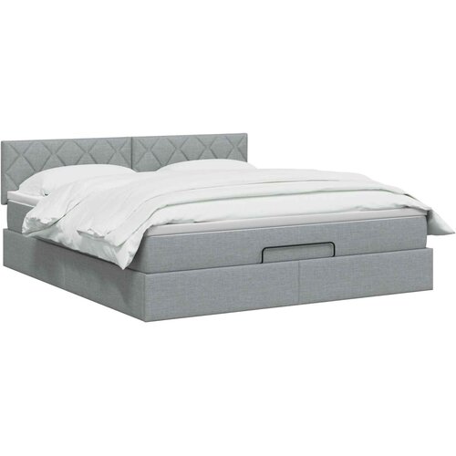 Podesivi krevet s madracem Svjetlosiva 140 x 190 cm Tkanina Slike