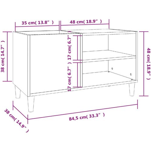 vidaXL Omarica za gramofonske plošče betonsko siva 84,5x38x48 cm les Cene