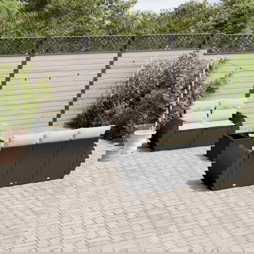 vidaXL 6-dijelni set vrtnih sofa s jastucima crni od poliratana Cijene