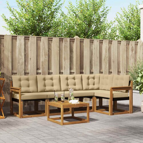  Set vanjskih sofa 6 kom. Prirodna i bež Cene