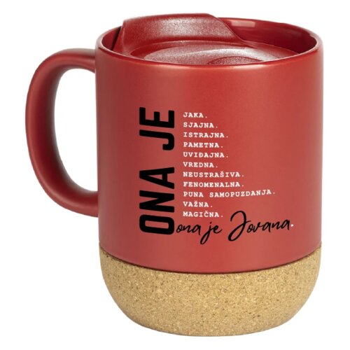 ONA je sa imenom - Šolja sa plutom i poklopcem Cene