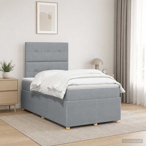  Boxspring krevet s madracem Svjetlosiva 120 x 200 cm Tkanina Cijene