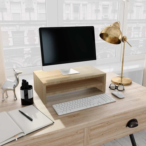  Stalak za monitor boja hrasta 42 x 24 x 13 cm konstruirano drvo Cijene