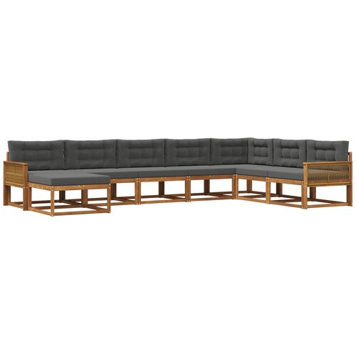 vidaXL Zunanja garnitura za sedenje 8 pcs Naravna in antracitna, (5000280210) Cene
