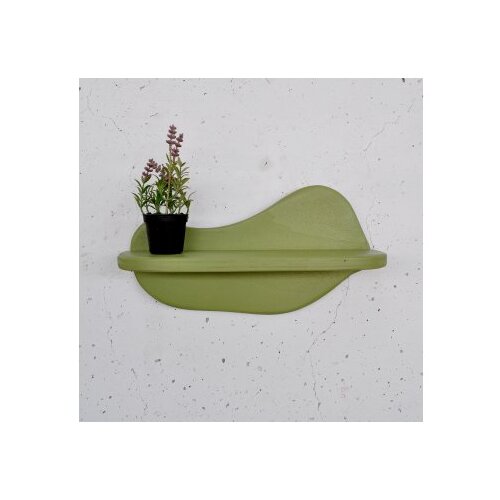 Hanah home Meh224 light green decorative wooden wall shelf Cene