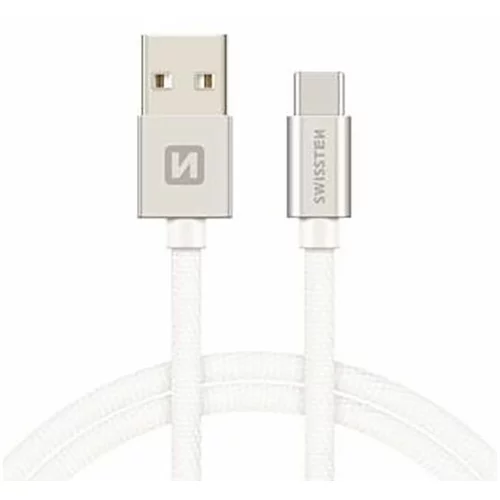 Swissten Kabel USB/Lightning Platneni 3A 1.2m Srebrni, (8595217455658)
