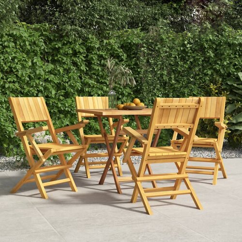 VidaXL Zložljivi vrtni stoli 4 kosi 55x61x90 cm trdna tikovina Slike