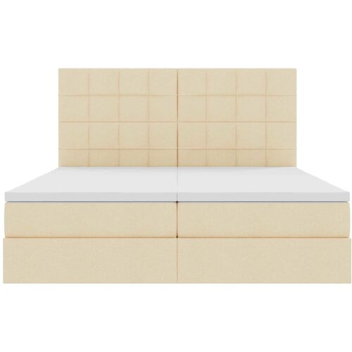  Krevet s od storage s uzglavljem Krema 180 x 200 cm Tkanina Slike