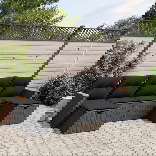 vidaXL 6-dijelni set vrtnih sofa s jastucima crni od poliratana Cijene