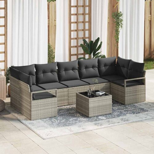  Set sofe 8 pcs Svijetlo siva i tamno siva poliratan Cene