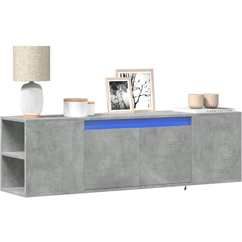 vidaXL Zidni TV ormarić s LED svjetlima boja betona 135x31x39,5 cm Cijene