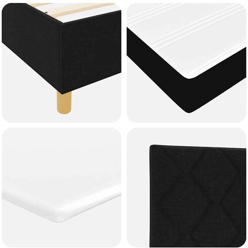 vidaXL Box Spring postelja z vzmetnico in LED črna 140x200 cm tkanina, (22049886) Cene