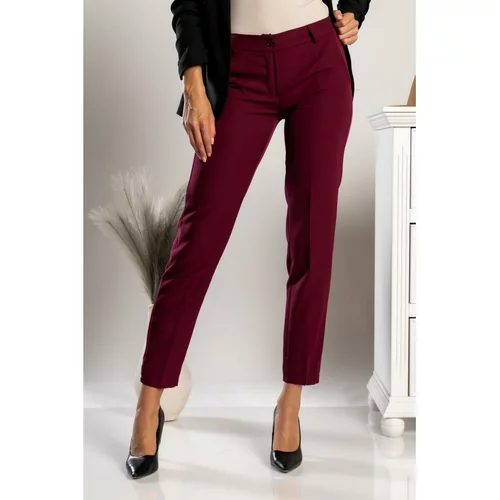 Fenzy elegantne dolge hlače z ravnimi hlačnicami tordina, bordo