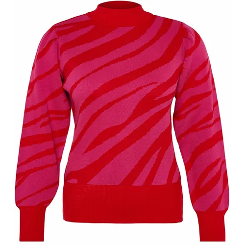 Trendyol Curve Plus Size Sweater - Pink - Regular fit