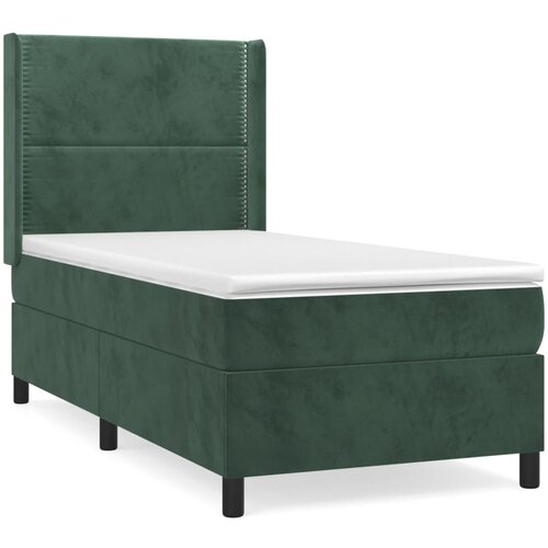 Maison Chic Box spring postelja - Vzmetna postelja z vzmetnico temno zelena 80x200 cm žamet SL1472, (21909495) Slike