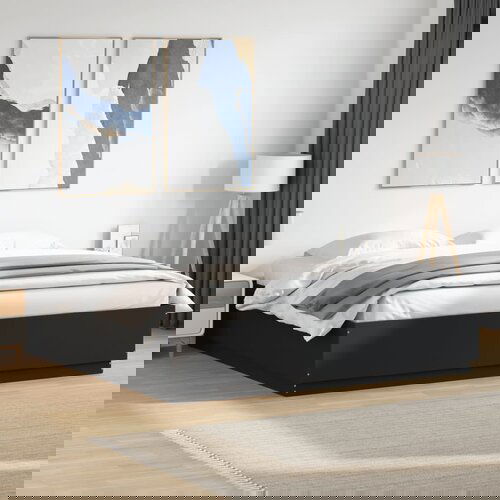Furnova Posteljni okvir črn 180x200 cm inženirski les, (21937792) Slike