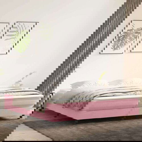 Box Spring krevet bez madracem ružičasti 200x210 cm samt Cene