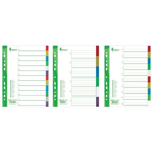 Forpus Ločilni listi A4 PP 1-12, barvni Cene