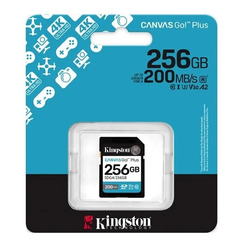 Kingston Technology Canvas Go! Plus 256GB SDXC Canvas Go Plus Gen4 200MB /s C10 UHS-I U3 V30 Slike
