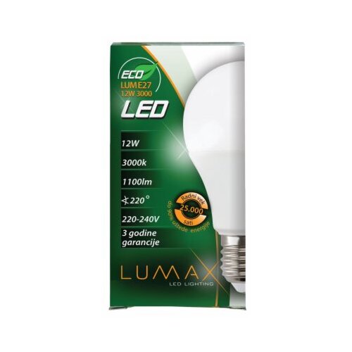 Lumax SIJALICA LED ECO LUME27 12W 3000K 1100LM Slike