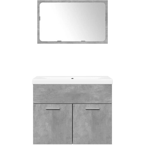  3-dijelni set kupaonskog namje&amp;scaron;taja siva boja betona drveni 60 x 38.5 x 46 cm Slike