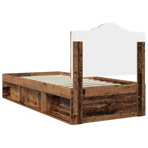  Okvir za krevet Staro drvo 90 x 200 cm Čvrsto borovo drvo Slike