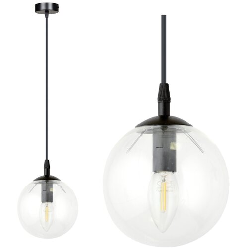  Visilica na sajli COSMO 1xE14/10W/230V &amp;Oslash; 14 cm crna/prozirna Slike