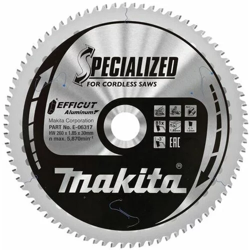 Makita TCT Specialized žagin list 260x30mm, 81z E-06317
