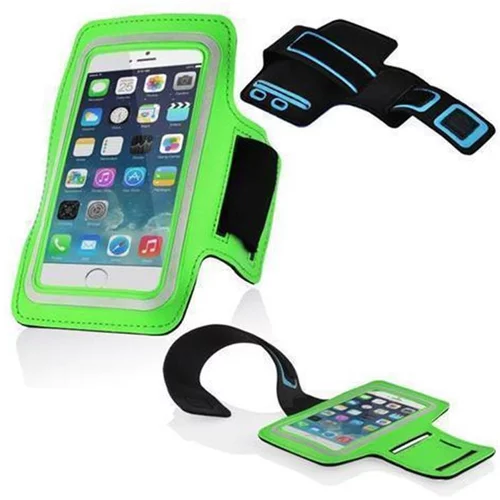 Cadorabo Neopren Mobile Phone Sports Gym Jogging Warg Band Band Zgornji rok, združljiv s 3,7 - 4,5 ZOLL telefoni s ključnim žepom in priključkom za slušalke v zeleni barvi, (20622035)