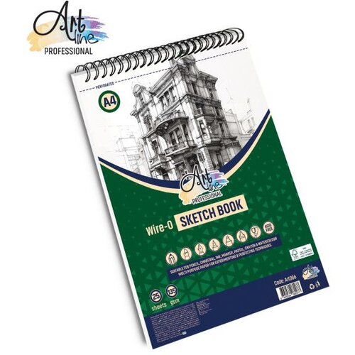 Artline Spiralni blok za skiciranje A4 25L 135gsm Portrait Extra white Cene