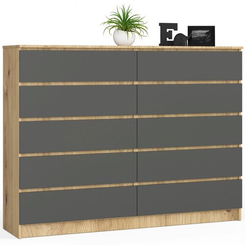 AKORD KOMODA K160 10SZ CLP OAK ARTISAN / SIVA, (21703104) Slike