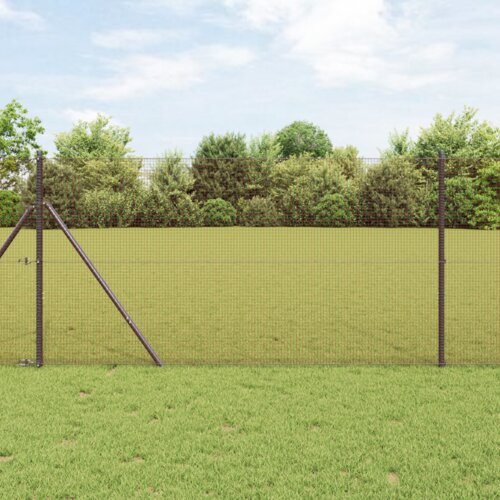 VidaXL Crvena zavarena žičana ograda 1.5x10 m čelik Slike