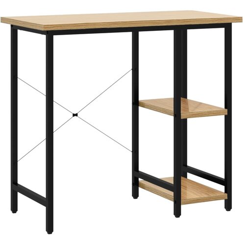Maison Chic Stol za računalo crni i boja hrasta 80 x 40 x 72 cm MDF i metal Cijene