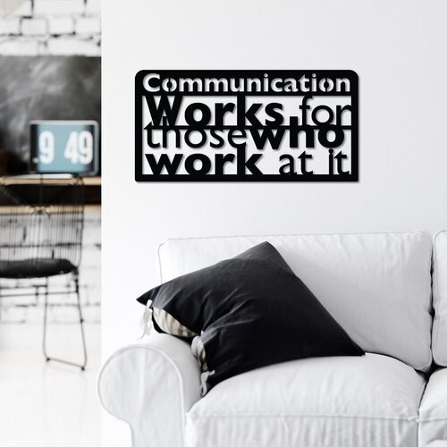 Wallity zidna dekoracija communication, 58 x 30 cm, crna Cene