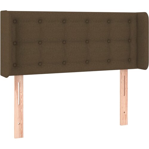 VidaXL Vzglavje z u&amp;scaron;esi temno rjavo 83x16x78/88 cm blago, (20735207) Slike