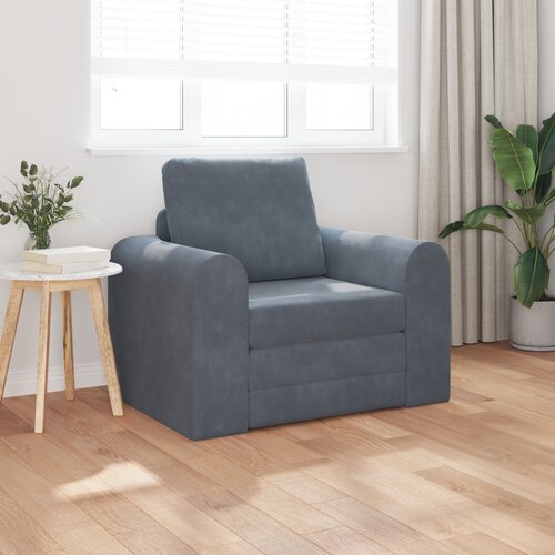 VidaXL Tla Kavč Postelja 2-v-1 Temno Siva 98x71x83 cm Velur Slike