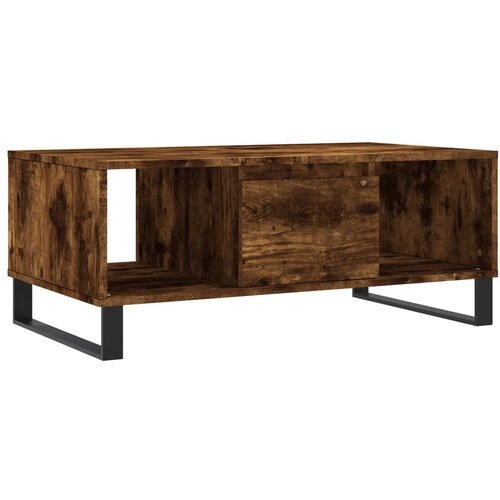 Maison Chic Klubska mizica - kavna mizica - Nizka mizica dimljeni hrast 90x50x36,5 cm inženirski les, (21754887) Cene