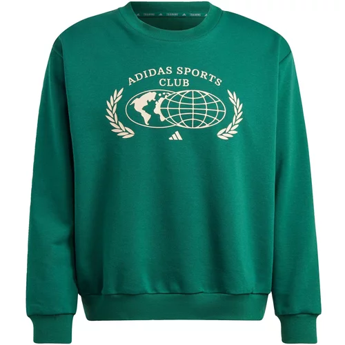 Adidas Sportska sweater majica 'Sports Club' boja pijeska / smaragdno zelena