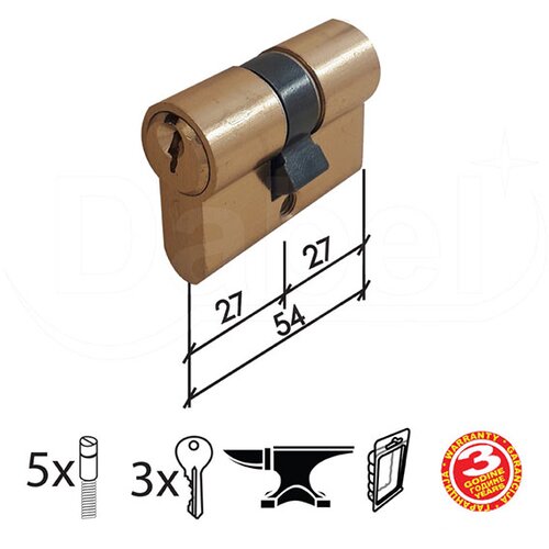 Dabel cilindar za vrata CL2036 Mat Ms 54mm(27-27) 3K DBP1 Slike