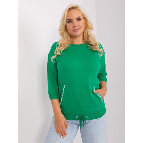 Fashion Hunters Plus size green cotton blouse Slike