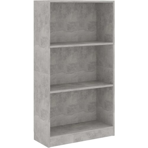 Maison Chic Knjižna omara - Knjižni regal 3-nadstropna betonsko siva 60x24x109 cm, (21725985) Cene